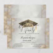 Invitation Chic diplôme Cap Gold Graduation (Devant / Derrière)