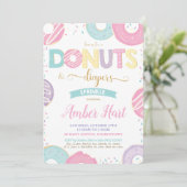 Invitation Chic Donuts et Diapers Baby shower Gold Girls In (Debout devant)