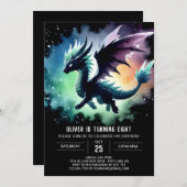 Invitation Chic Dragon Anniversaire numérique (Devant / Derrière)