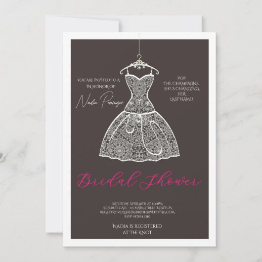 Invitation Chic Dressed for the Occasion Bridal Shower Party (Devant)