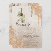 Invitation Chic Drips Brunch & Bubbly Fête des mariées (Devant / Derrière)
