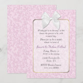 Invitation chic du baby shower du couple rose de (Devant / Derrière)