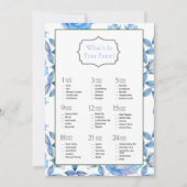 Invitation Chic Dusty Blue Blush Rose Fête des mariées Jeu (Devant)