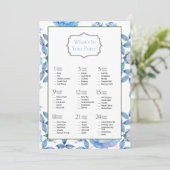 Invitation Chic Dusty Blue Blush Rose Fête des mariées Jeu (Debout devant)
