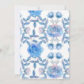 Invitation Chic Dusty Blue Blush Rose Fête des mariées Jeu (Dos)