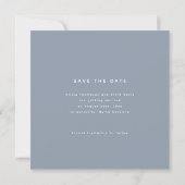 Invitation Chic Dusty Blue & White Calligraphy Save the Date (Dos)