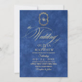 Invitation Chic Dusty Mariage bleu (Devant)