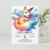 Invitation Chic Editable Fox Anniversaire (Debout devant)