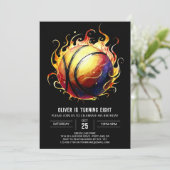 Invitation Chic Editable Fun Basketball Anniversaire (Debout devant)