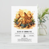 Invitation Chic égyptien élégante pyramides Anniversaire (Debout devant)