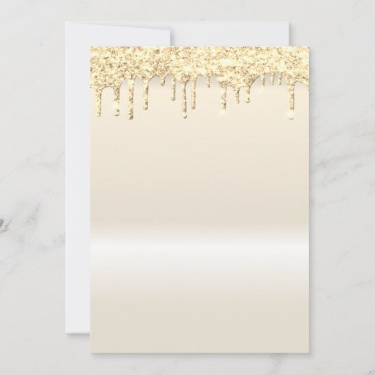 Invitation Chic Eiffel Tower Bow Drips Gold Quinceañera (Dos)