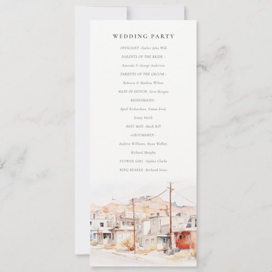 Invitation Chic El Paso Texas City Scape Wedding Program (Dos)