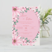 Invitation Chic Elegant Aquarelle Blush Rose FlorMariage (Debout devant)