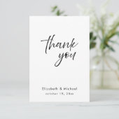 Invitation Chic Elegant Black Tie Wedding Thank You Card (Debout devant)
