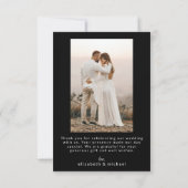 Invitation Chic Elegant Black Tie Wedding Thank You Card (Dos)