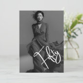 Invitation Chic Elegant Black & White Photo 50th Birthday  (Debout devant)