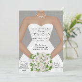 Invitation Chic Elegant Blanc moderne Fête des mariées Invita (Debout devant)