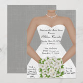 Invitation Chic Elegant Blanc moderne Fête des mariées Invita (Devant / Derrière)