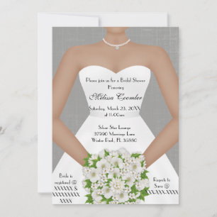 Invitation Chic Elegant Blanc moderne Fête des mariées Invita