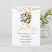 Invitation Chic Elegant Christmas Balls Stars Noël (Debout devant)