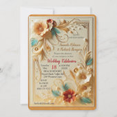 Invitation Chic, Elegant Crèmes & cuir texture fleur look (Devant)