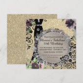 Invitation Chic Elegant Fabulous 50e anniversaire (Devant / Derrière)