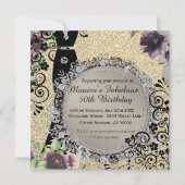 Invitation Chic Elegant Fabulous 50e anniversaire (Devant)