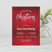 Invitation Chic élégant flocon rouge Noël (Debout devant)