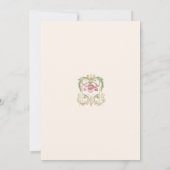 Invitation Chic élégant Floral Blush Art Nouveau Rose (Dos)