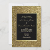Invitation Chic Elegant Gold et Mariage noir (Devant)