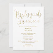 Invitation Chic Elegant Gold Script Bridesmaiers Déjeuner (Devant)