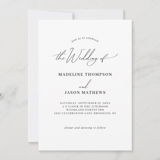 Invitation Chic Elegant Le Mariage de Script Photo Mariage (Devant)