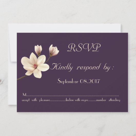 Invitation Chic Élégant Magnolia RSVP (Devant)