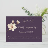 Invitation Chic Élégant Magnolia RSVP (Debout devant)