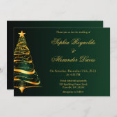 Invitation Chic élégant minimaliste mariage sapin de Noël (Devant / Derrière)