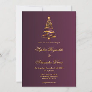 Invitation Chic élégant minimaliste mariage sapin de Noël