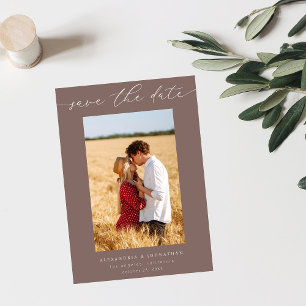 Invitation Chic Élégant Mod Photo Enregistrer la Date 3 - Tau