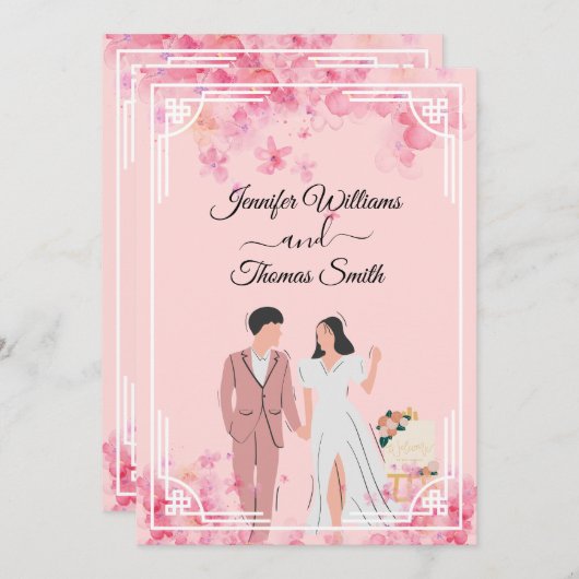 Invitation chic élégant moderne simple élégant mariage budget (Devant / Derrière)