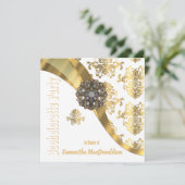 Invitation Chic élégant or damask bachelorette soirée (Debout devant)