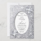 Invitation Chic élégant pailleté d'argent nœud diamanté éléga (Dos)