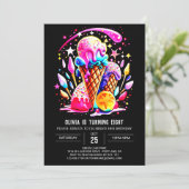 Invitation Chic Elegant Pastel Ice Cream Girl Anniversaire (Debout devant)