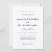 Invitation Chic Elegant Periwinkle Bleu Blanc Mariage officie (Devant)
