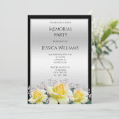 Invitation Chic Elegant Rose Silver Memorial Party (Debout devant)