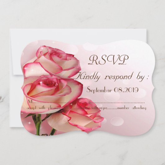 Invitation Chic Élégant Roses RSVP (Devant)