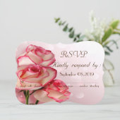Invitation Chic Élégant Roses RSVP (Debout devant)