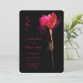 Invitation Chic Elegant Rouge chaud Tulipe Floral Mariage Mon (Debout devant)