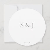Invitation Chic Elegant Simple Blanc & Gris Cercle Minimalist (Devant)