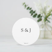 Invitation Chic Elegant Simple Blanc Moderne Cercle Minimalis (Debout devant)