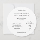Invitation Chic Elegant Simple Blanc Moderne Cercle Minimalis (Dos)
