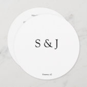 Invitation Chic Elegant Simple Blanc Moderne Cercle Minimalis (Devant / Derrière)